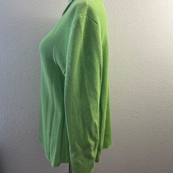 Women's Coldwater Creek Bright Green Long Sleeve Sweater Tee | Size‎ XL - Picture 4 of 10